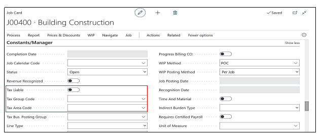 Tax Area Code Sample Scenario - 2 - User Guide