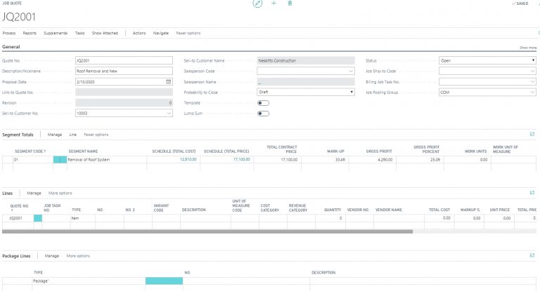 Job Quoting and Proposals Screenshot